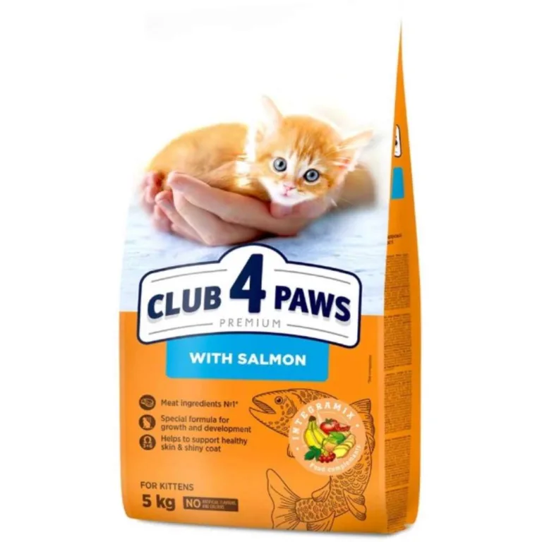 Ξηρή Τροφή Γάτας Club 4 Paws Kittens με Σολομό 5kg